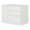 Myro Kitchen Island With Door And Drawers - Faux White Marble And White 