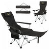 Outsunny Set of 2 Reclining Camping Chair, Folding Camp Chair, Black