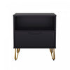 Avira Mid-Century Modern 20\" Nightstand in Black (1-Drawer)
