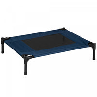 Pawhut Elevated Pet Bed Dog Cat Cot Cozy Beds Camping Comfortable, Blue And Black