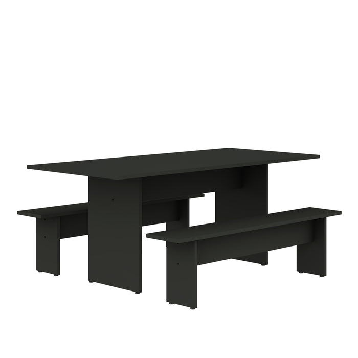 Nomad Modern 3-Piece Dining Set in Charcoal