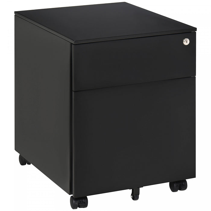 Vinsetto 2 Drawers File Cabinet On Wheels Lockable For Home Office