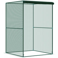 Outsunny 4' x 4' Crop Cage, Plant Protector with Zipper Door, Dark Green