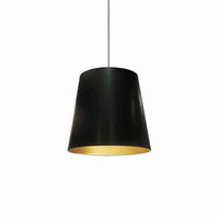 Dainolite Oversized Drum 1 Light Pendant Medium Black/Gold Shade Lamp