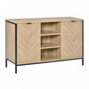 HOMCOM Sideboard Storage Cabinet with Adjustable Shelves Oak Tone