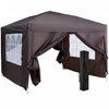 Outsunny 10'x10' Outdoor Pop Up Party Tent Gazebo Canopy With Carrying Bag (coffee)