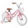 Costway 16\" Kids Bike Toddler Adjustable Bicycle With Training Wheel For 4-7 Years Old Girl Pink