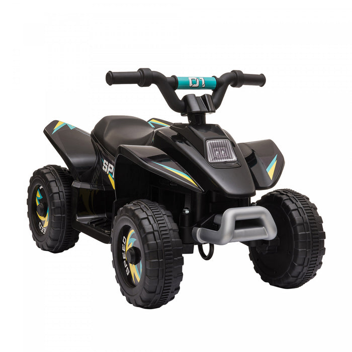 Aosom Kids Atv, 6v Battery Powered Ride-On Electric Car For Kids, Toddler Quad 4 Wheeler With Forward, Reverse Switch, For Boys Girls 18-36 Months, Black