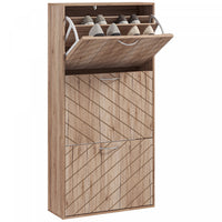 HOMCOM Slim Shoe Storage Cabinet with 3 Flip Drawers for 9-12 Pair of Shoes