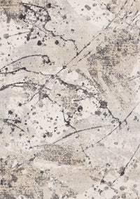 Sophie Grey Beige Black White Paint Splatter Design Rug, 5'3