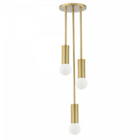 Dainolite Adams 3 Light Pendant Aged Brass Lamp