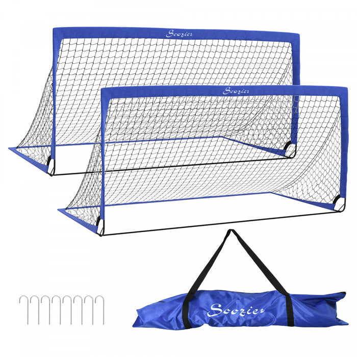 Soozier 6' X 3' Portable Soccer Goal Set Soccer Nets With Carry Bag
