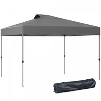 Outsunny 10' X 10' Pop Up Canopy Tent With Airy Top Vent And Bag, Grey