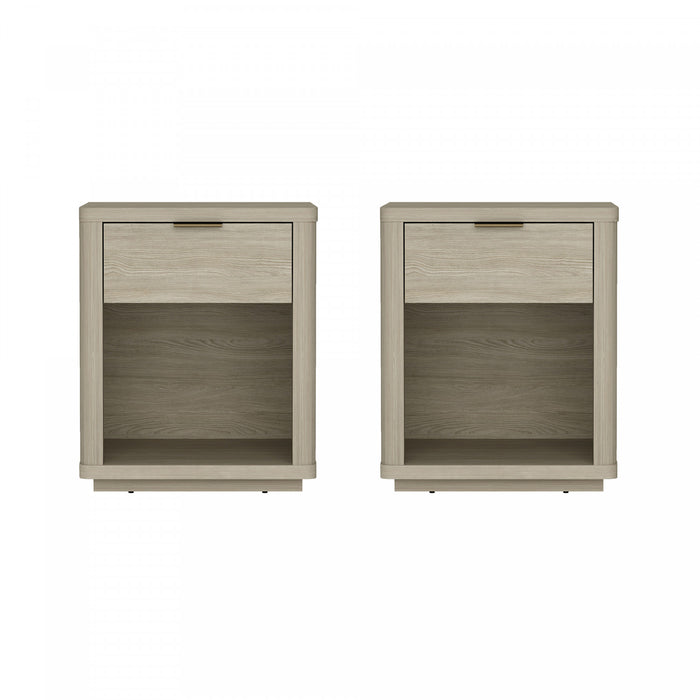 Evelyn Modern 20\" Nightstand in Natural (1-Drawer) - Set of 2