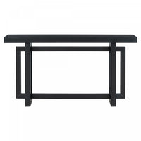 Ethan 59.1'' Triple Rectangle Design Painted Entryway Table with Pine Wood Legs,Black Sofa Table  