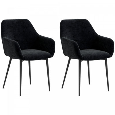 HOMCOM Dining Chairs Set of 2, Upholstered Kitchen Chairs with Backrest