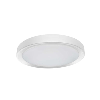 Dainolite Flynn Flush Mount 24w Matte White White Diffuser Lamp|Plafonnier affleuré Flynn de Dainolite qui diffuse la lumière, avec fini blanc mat et blanc, et ampoule de 24 W