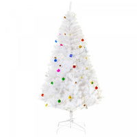 Homcom 6ft Artificial Christmas Tree With Ornament And 930 Branch Tips