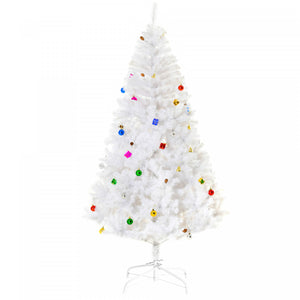 Homcom 6ft Artificial Christmas Tree With Ornament And 930 Branch Tips