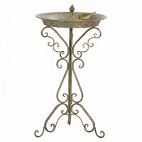 Outsunny Bird Bath with Bird Statue, Vintage Garden BirdBath