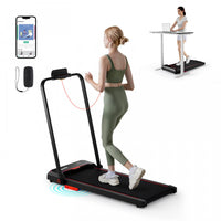 Costway 3 In 1 Folding Treadmill With Remote Control Led Display And App For Home Red
