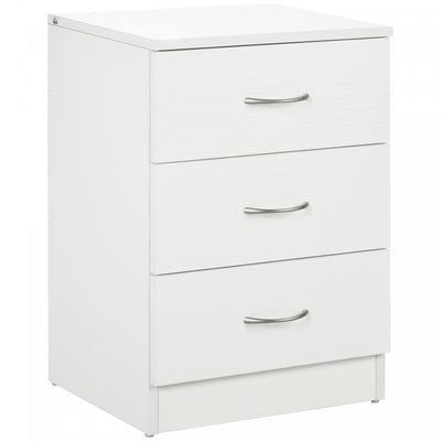 HOMCOM Bedside Table, Night Stand with 3 Drawer for Bedroom