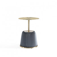 Anderson Modern Metal Top Upholstered End Table in Gray 