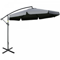 Outsunny 11ft Offset Hanging Patio Umbrella Cantilever Umbrella, Dark Grey