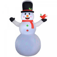 Outsunny 12' Christmas Inflatable Snowman with Rotating Colorful LED Light