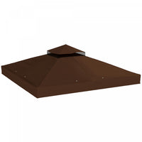 10' x 10' Double Tier Gazebo Replacement Canopy Cover, UPF30+, Coffee