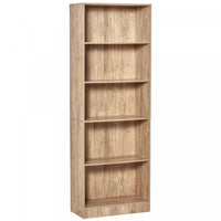 HOMCOM 5-Tier Bookcase Display Unit Storage Cabinet Adjustable Shelf