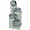 Outsunny Outdoor Jar And Bowls Fountain W/ Led Lights, Resin Water Fountain