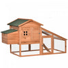 Pawhut 69\" Chicken Coop Wooden Hen House Rabbit Hutch Poultry Cage Pen Outdoor Backyard With Outdoor Run Nesting Box Removable Tray Waterproof Asphalt Roof Lockable Door Yellow