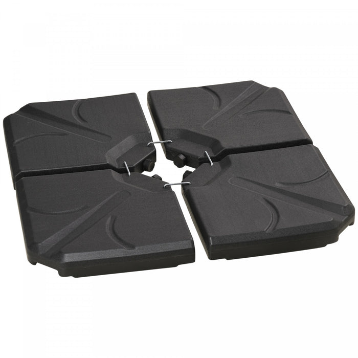 Outsunny 4 Piece Umbrella Base Stand w/ U Locking, Black