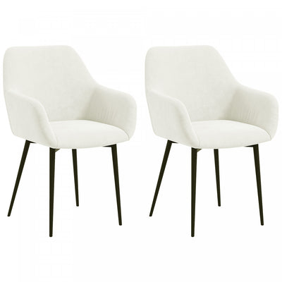 HOMCOM Dining Chairs Set of 2, Upholstered Kitchen Chairs with Backrest