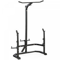 Soozier Multi-Function Home Gym Machine with Bench Press Rack, Black