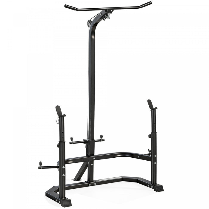 Soozier Multi-Function Home Gym Machine with Bench Press Rack, Black