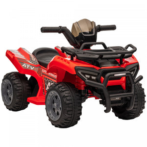 Aosom Kids Powered Ride-On Atv Quad Bike Four Wheeler Car With Music, 6v Battery Powered Motorcycle For 18-36 Months, Red