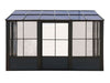 Florence - Wall Mounted Solarium 10x12 Polycarbonate Roof In Black