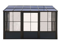 Florence - Wall Mounted Solarium 10x12 Polycarbonate Roof In Black