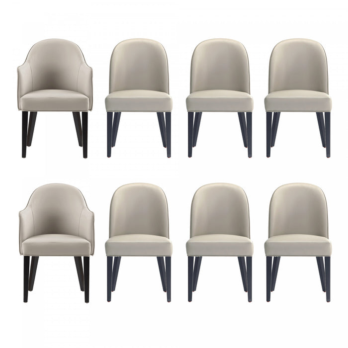 Hillman Modern 8-Piece Dining Chair Set in Light Gray