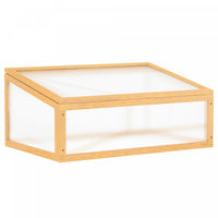 Outsunny Wooden Cold Frame Greenhouse Garden Portable Raised Planter With Openable Top For Indoor, O