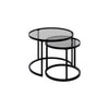 Opal Two Top Round Nested Tables - Glass Top