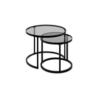 Opal Two Top Round Nested Tables - Glass Top