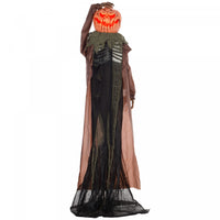 Homcom Halloween Skull Pumpkin Ghost Animatronic Prop W/ Light Up Eyes