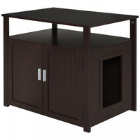 Pawhut Litter Box Enclosure Cat Washroom Kitten House Furniture Nightstand End Table Hideaway Cabine