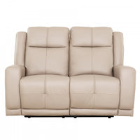 Hollis 57 in. Upholstered Reclining Loveseat - Taupe 