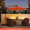 Costwsy 10 Ft Patio Solar LED 40 Lights Offset Umbrella Crank Cross Base Wine Orange