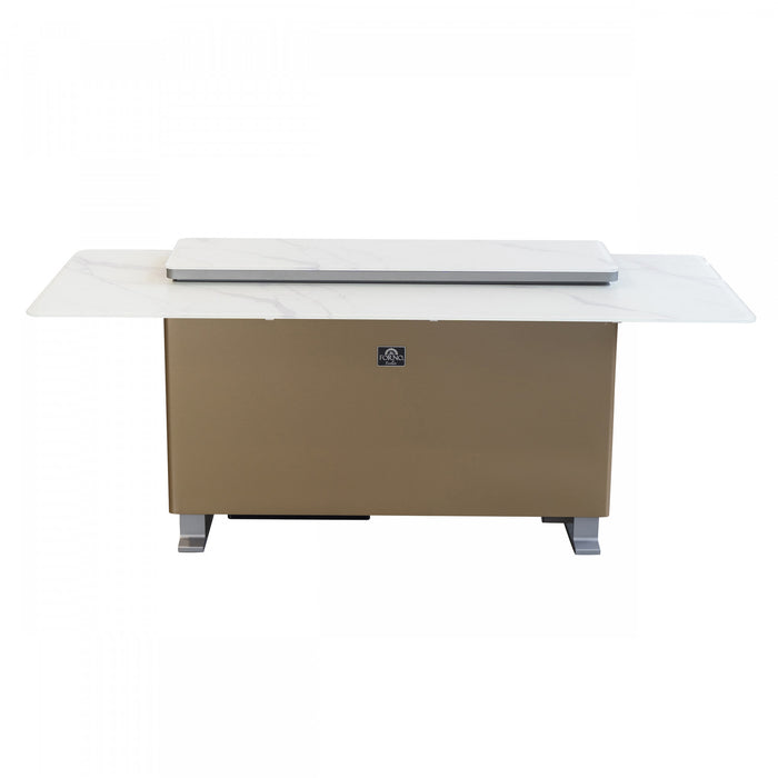 Forno Elevato Smart Bar Table in White, 5.3 cu.ft fridge and freezer-FBTFR7037-72WHT 