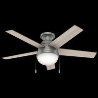 Anslee Low Profile Ceiling Fan with Light Fixture - Grey 